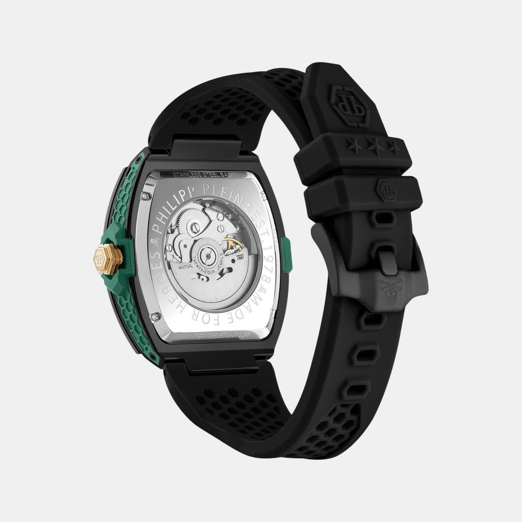 Men Quartz Black Dial Analog Silicone Watch PWJFA0325