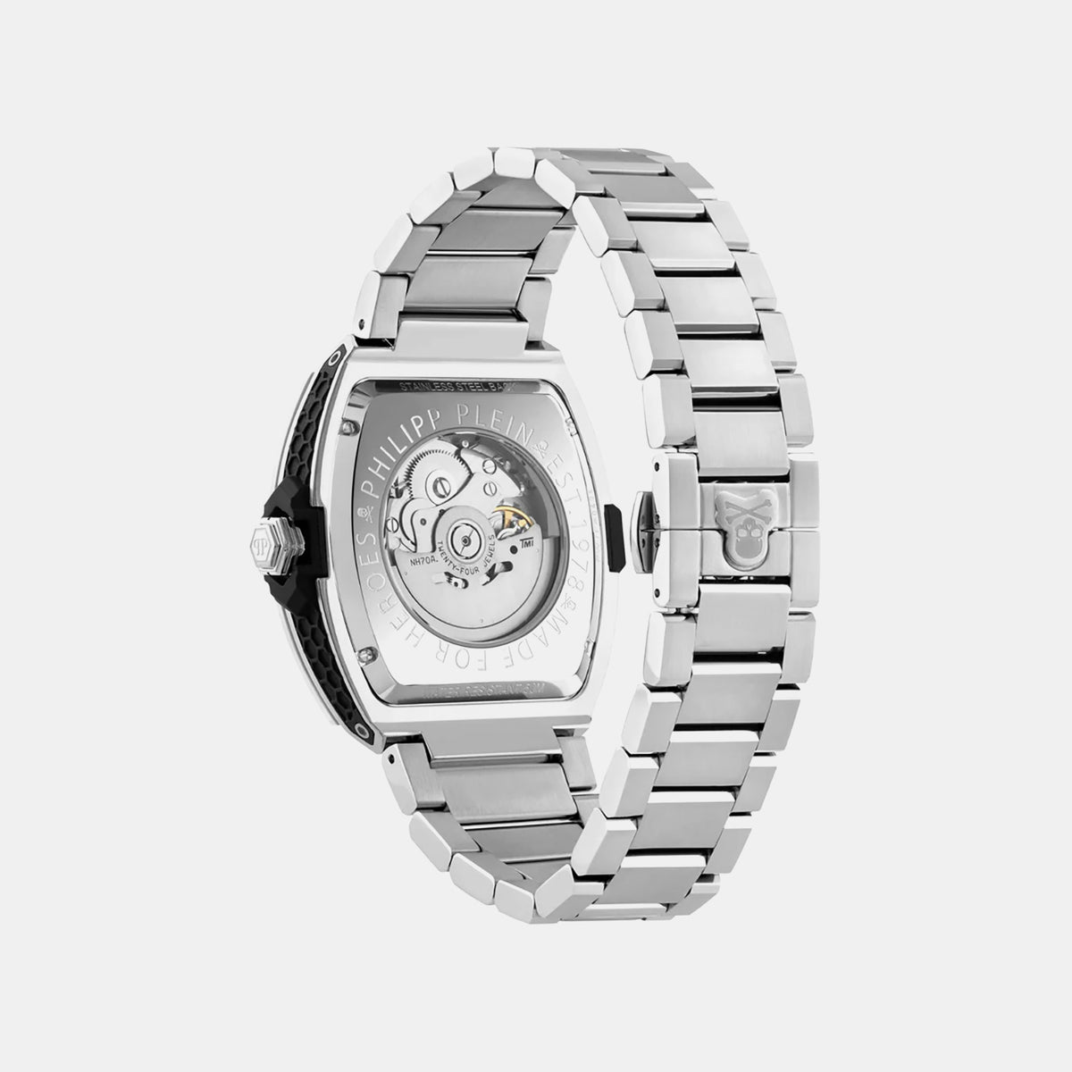 Jfa-The Skeleton Restyle Men Automatic Silver Dial Analog Stainless Steel Watch PWJFA0425