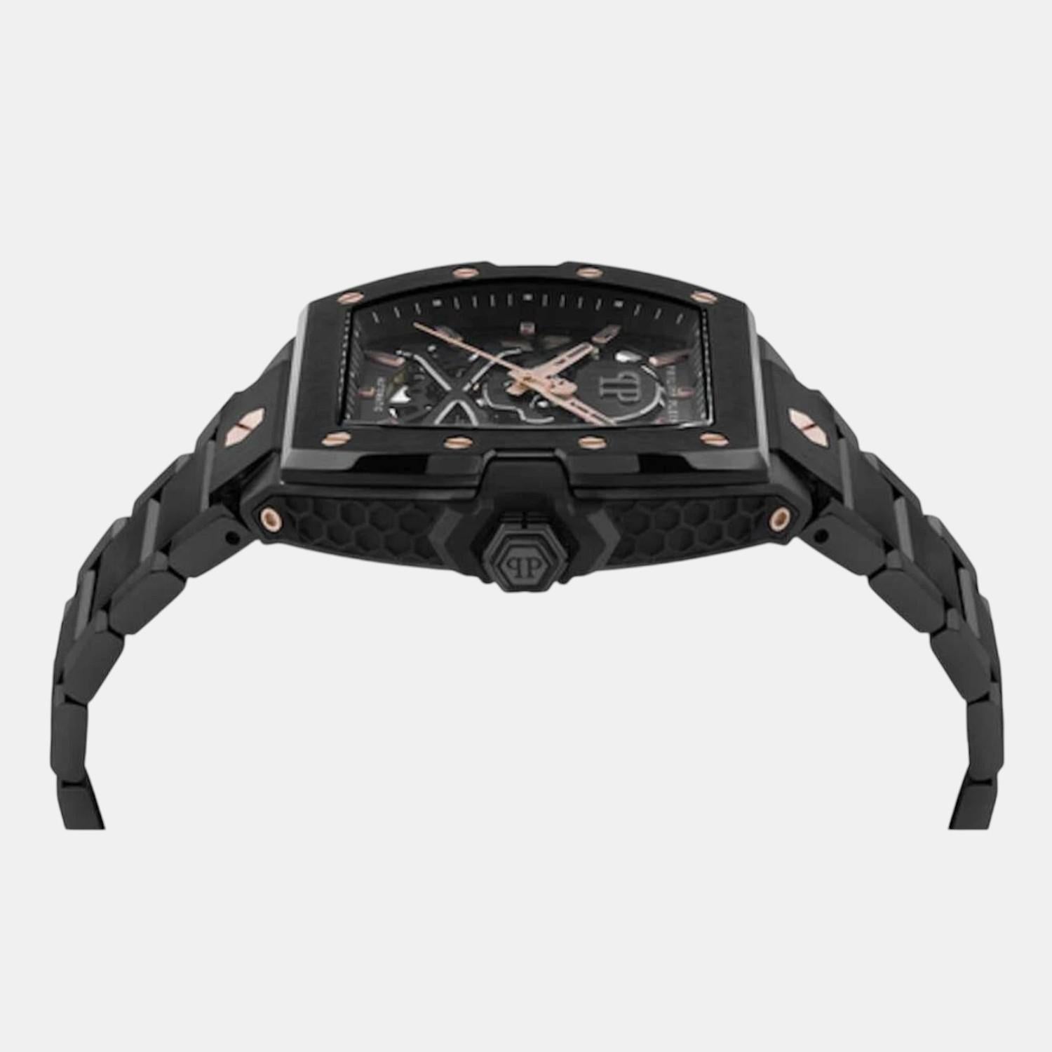 Men Automatic Black Dial Analog Stainless Steel Watch PWJFA0725