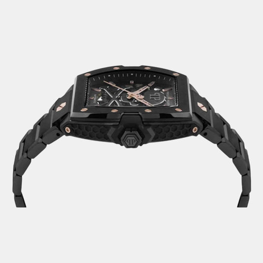 Men Automatic Black Dial Analog Stainless Steel Watch PWJFA0725