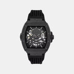 Frosted Men Quartz Black Dial Analog Silicone Watch PWJFA1125