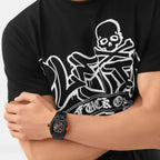 Men Automatic Black Dial Analog Leather Watch PWJFA1326
