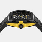 Skeleton Men Automatic Black Dial Analog Silicone Watch PWJFA1526