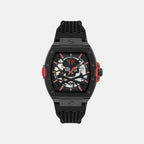 Men Automatic Black Dial Analog Silicone Watch PWJFA1626