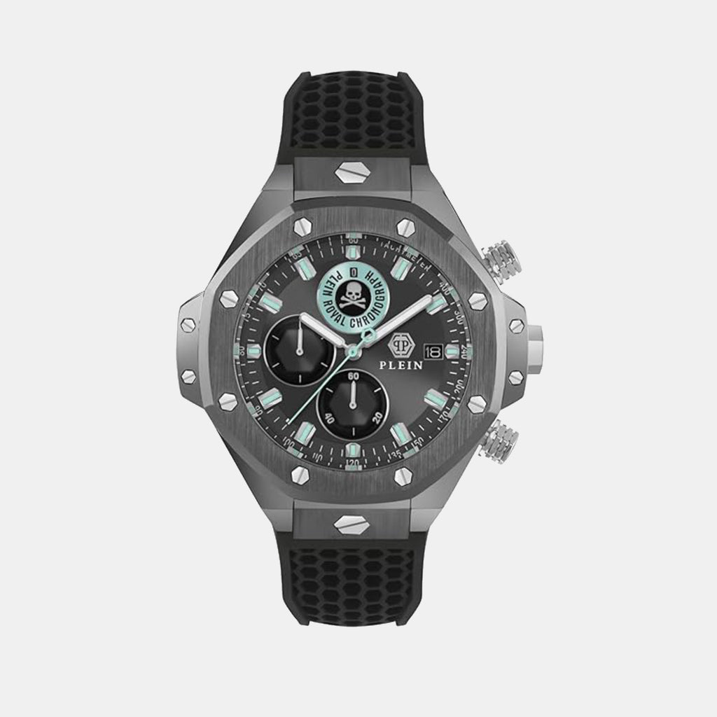 Men Quartz Grey Dial Chronograph Silicone Watch PWLFA0125