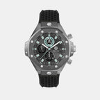 Men Quartz Grey Dial Chronograph Silicone Watch PWLFA0125