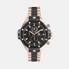 Newness Men Quartz Black Dial Chronograph Stainless Steel Watch PWLFA0625