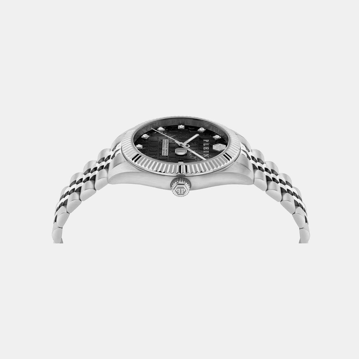 Mfa-New Date Superlative Men Quartz Black Dial Analog Stainless Steel Watch PWMFA0125