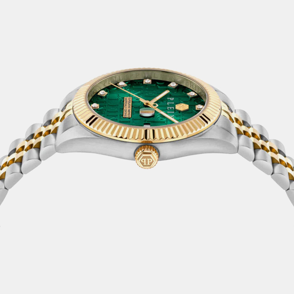 Men Quartz Green Dial Analog Stainless Steel Watch PWMFA0325