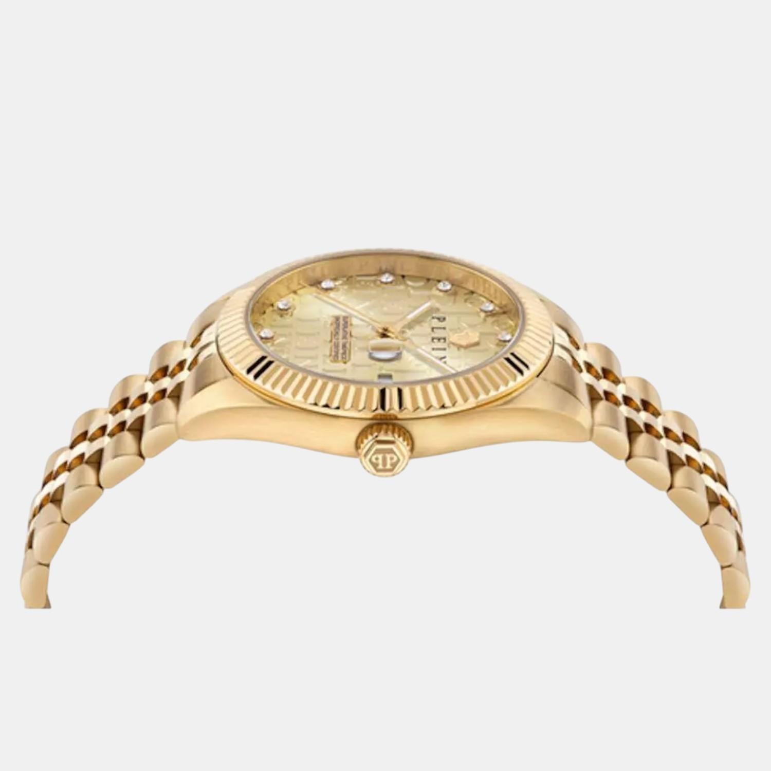 Men Quartz Gold Dial Analog Stainless Steel Watch PWMFA0525