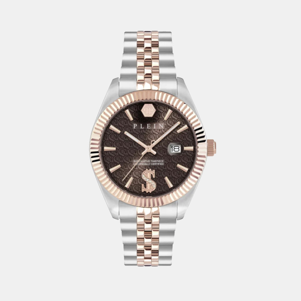 Superlative Men Quartz Brown Dial Analog Stainless Steel Watch PWMFA0925