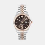 Superlative Men Quartz Brown Dial Analog Stainless Steel Watch PWMFA0925