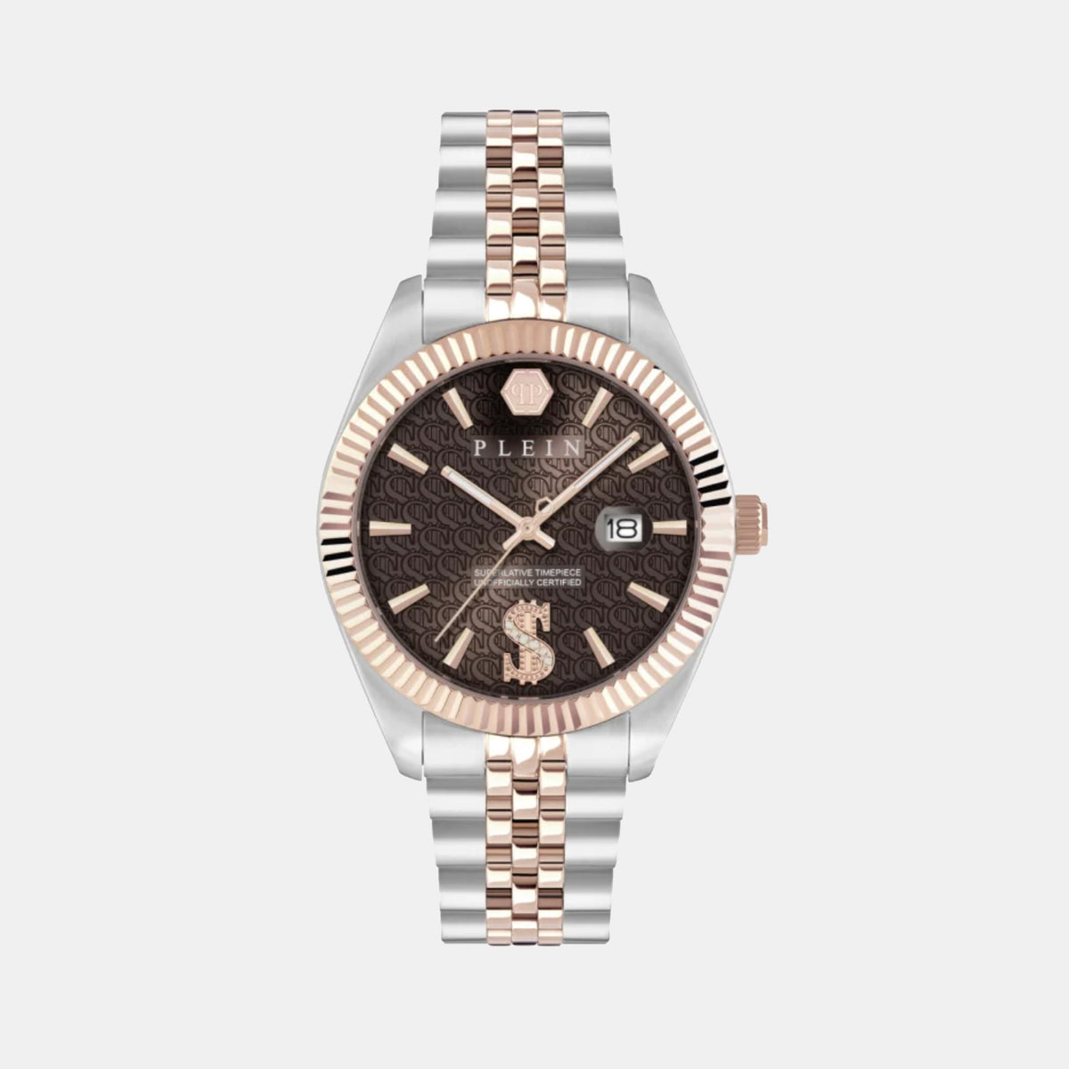 Superlative Men Quartz Brown Dial Analog Stainless Steel Watch PWMFA0925