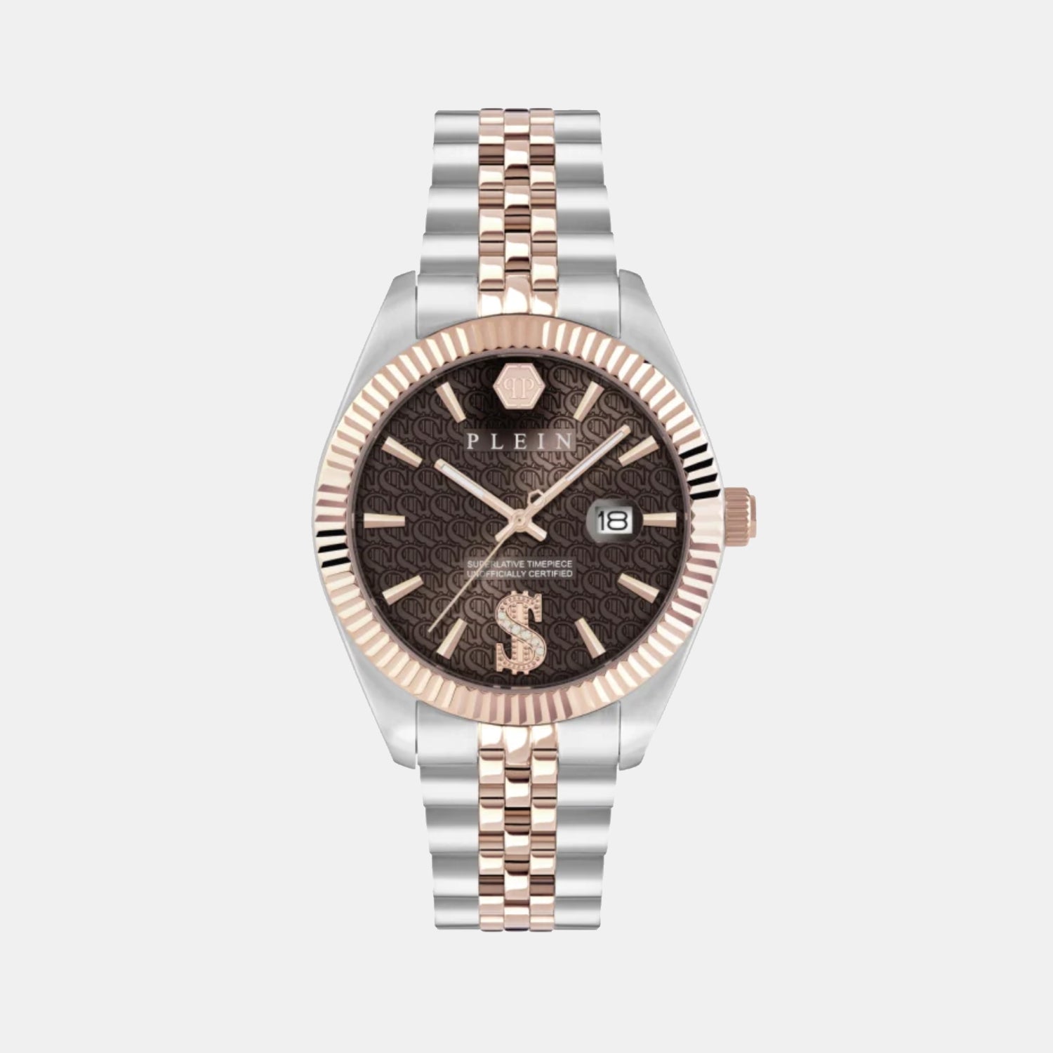 Superlative Men Quartz Brown Dial Analog Stainless Steel Watch PWMFA0925