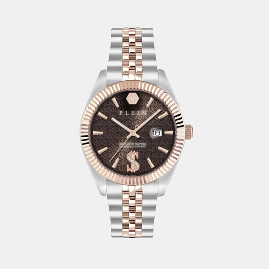 Superlative Men Quartz Brown Dial Analog Stainless Steel Watch PWMFA0925