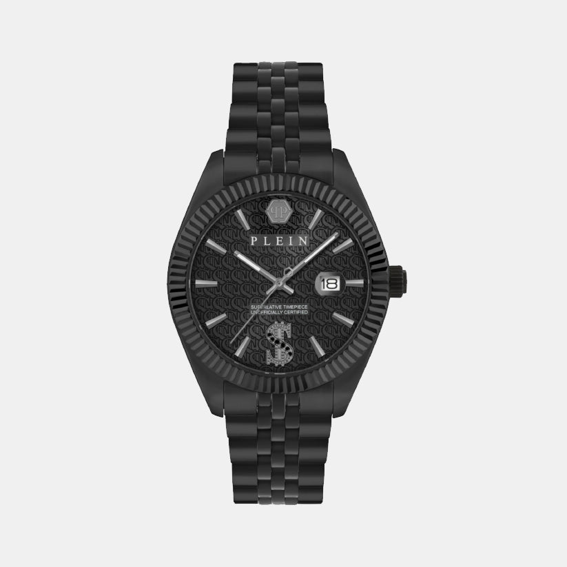 Superlative Men Quartz Black Dial Analog Stainless Steel Watch PWMFA1125