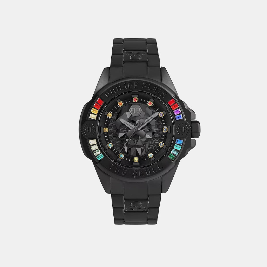 Unisex Quartz Black Dial Analog Stainless Steel Watch PWNAA0522