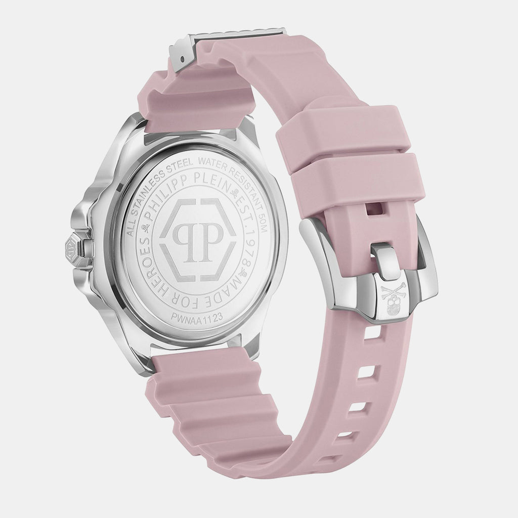 Women Quartz Pink Dial Analog Silicone Watch PWNAA1123