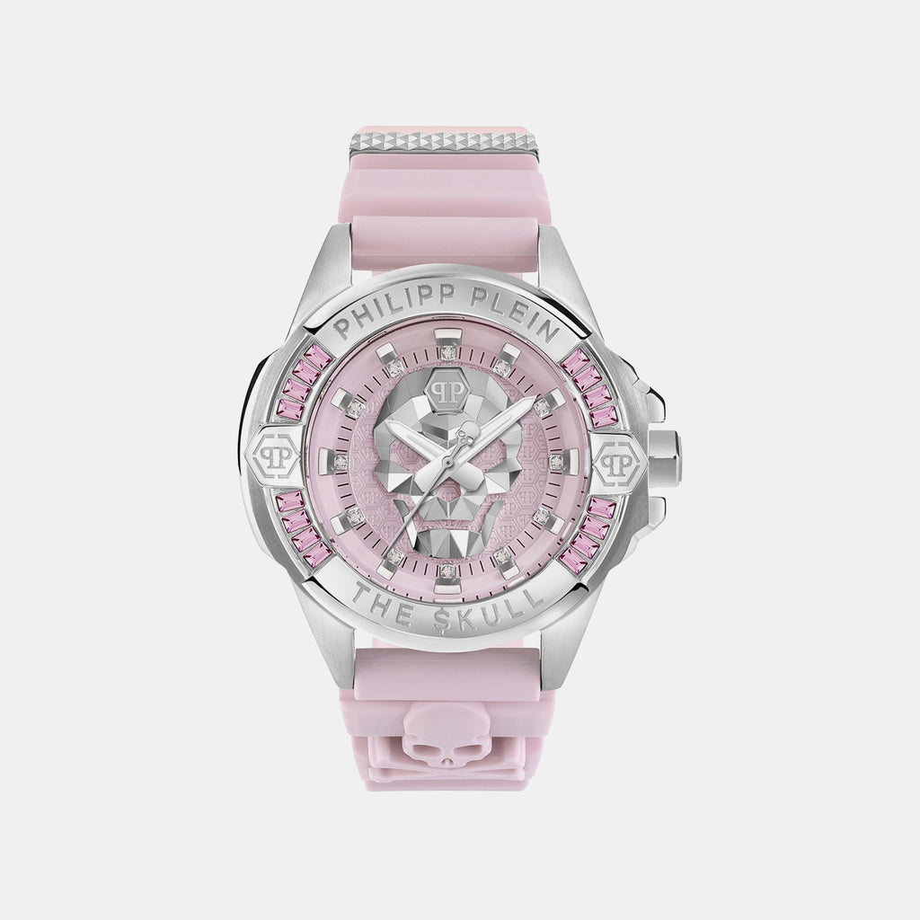 Women Quartz Pink Dial Analog Silicone Watch PWNAA1123