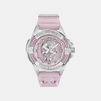 Women Quartz Pink Dial Analog Silicone Watch PWNAA1123