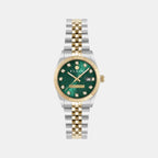 Women Quartz Green Dial Analog Stainless Steel Watch PWNFA0325