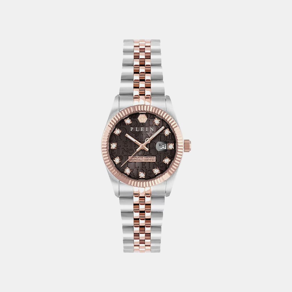 Women Quartz Brown Dial Analog Stainless Steel Watch PWNFA0625