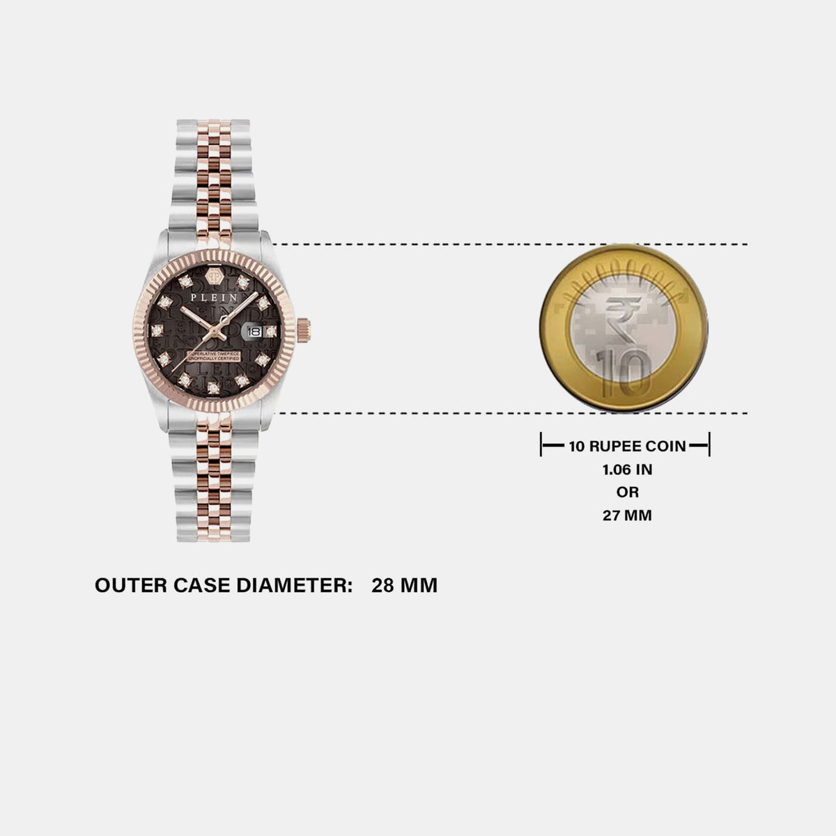 Nfa-New Date Superlative Women Quartz Brown Dial Analog Stainless Steel Watch PWNFA0625