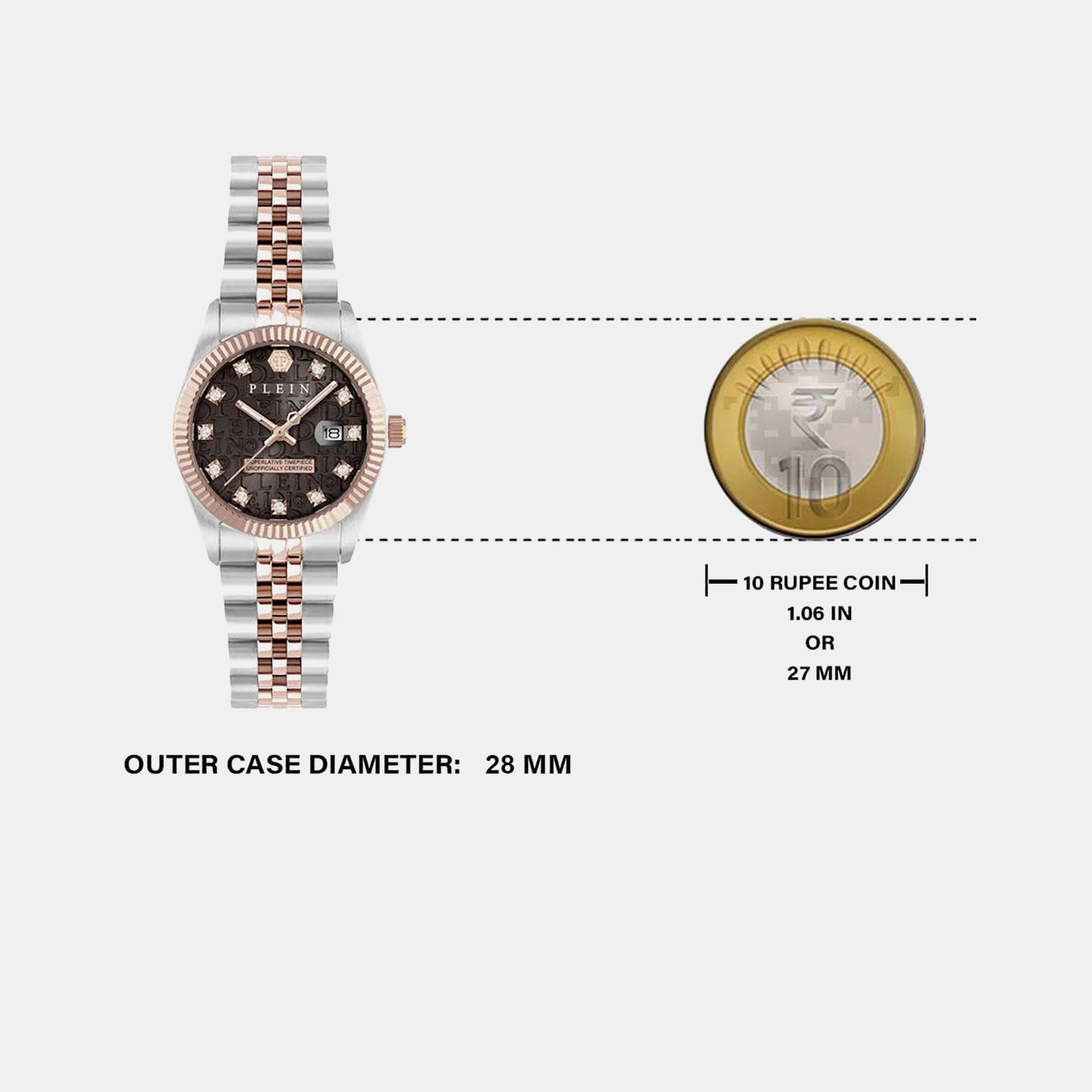 Women Quartz Brown Dial Analog Stainless Steel Watch PWNFA0625