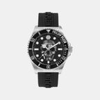 Men Quartz Black Dial Analog Silicone Watch PWOAA0122