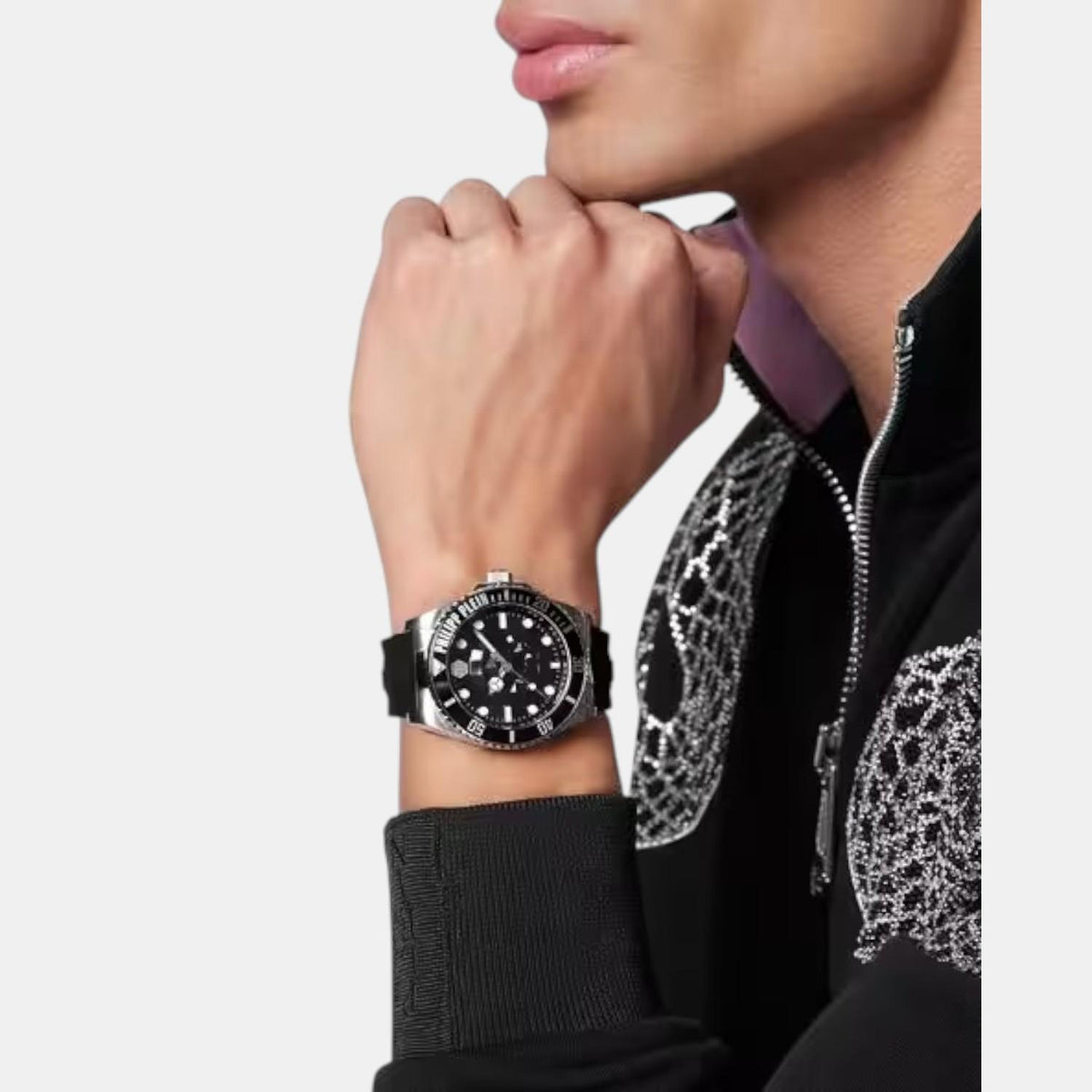 Men Quartz Black Dial Analog Silicone Watch PWOAA0122