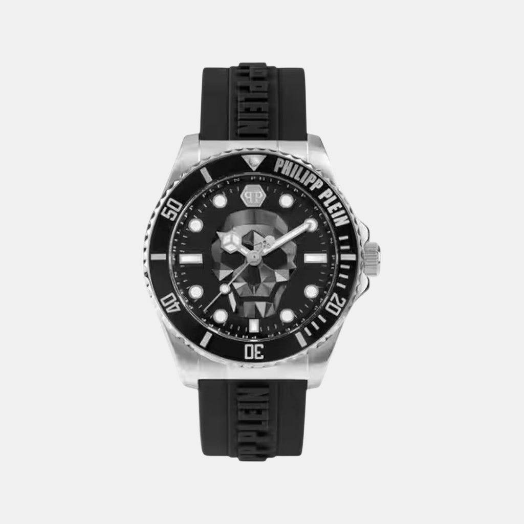 Men Quartz Black Dial Analog Silicone Watch PWOAA0122