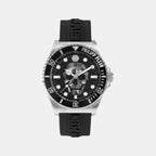 Men Quartz Black Dial Analog Silicone Watch PWOAA0122