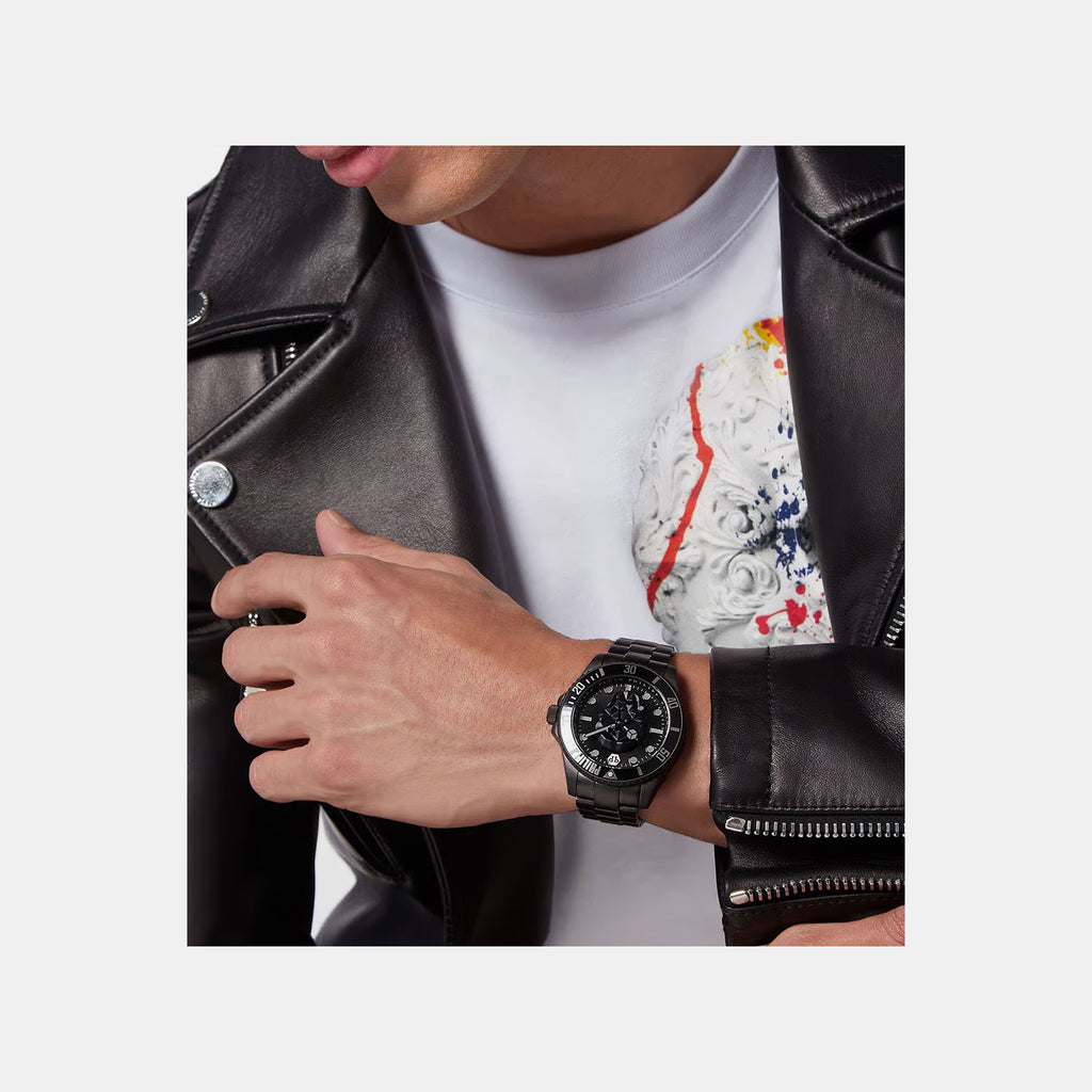 Men Quartz Black Dial Analog Stainless Steel Watch PWOAA0922