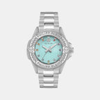 Women Quartz Turquoise Dial Analog Stainless Steel Watch PWOFA0425