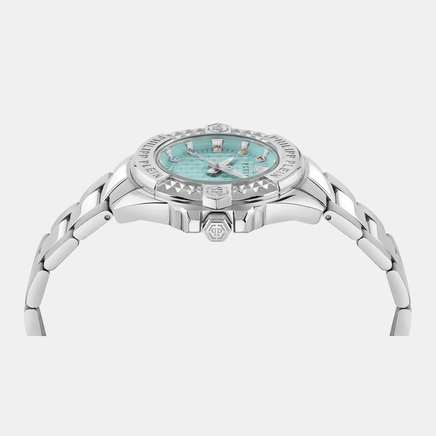 Women Quartz Turquoise Dial Analog Stainless Steel Watch PWOFA0425