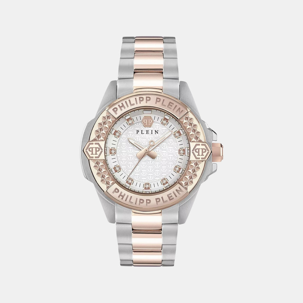 Women Quartz White & Silver Dial Analog Stainless Steel Watch PWOFA0525