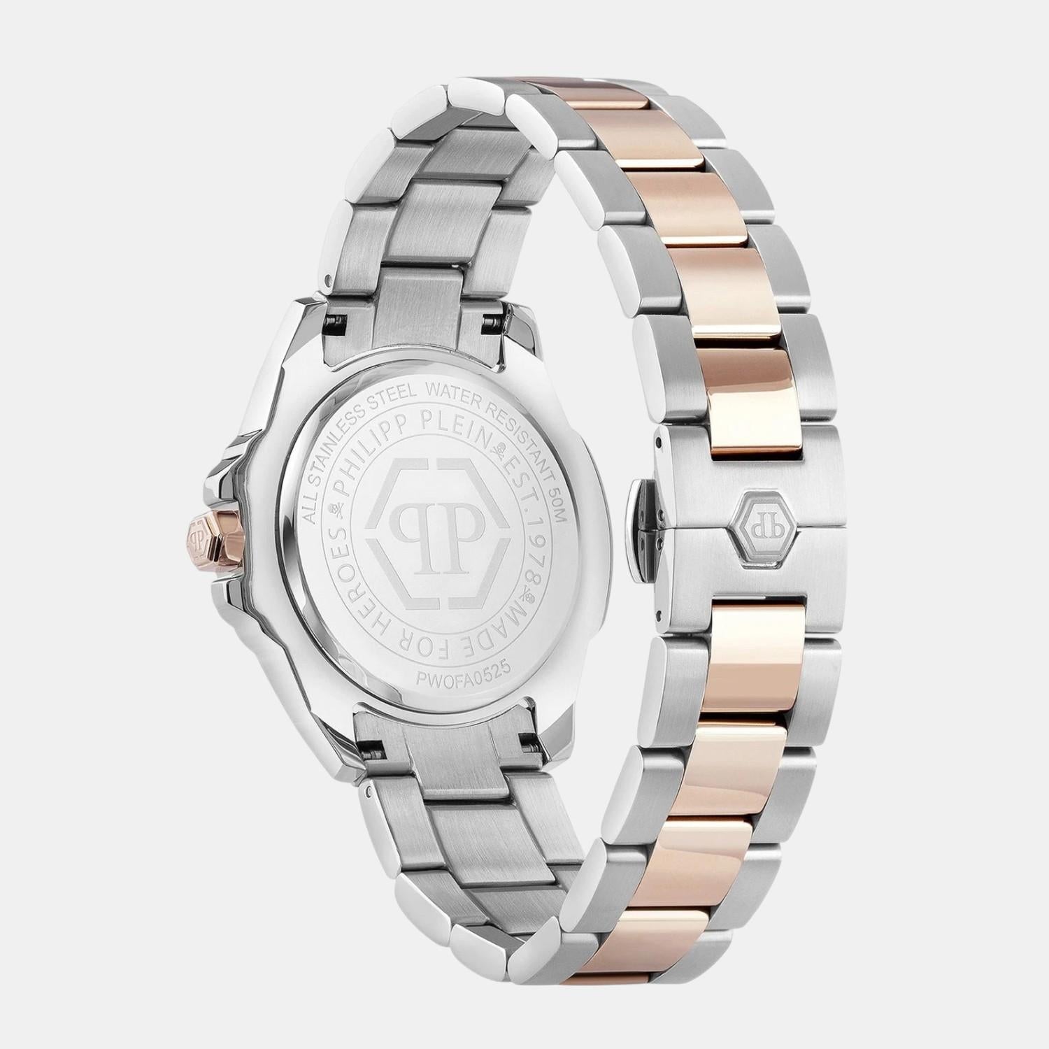 Women Quartz White & Silver Dial Analog Stainless Steel Watch PWOFA0525