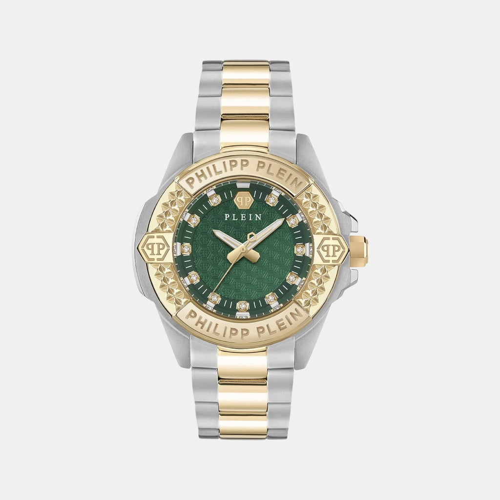 Women Quartz Green Dial Analog Stainless Steel Watch PWOFA0625