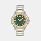 Women Quartz Green Dial Analog Stainless Steel Watch PWOFA0625