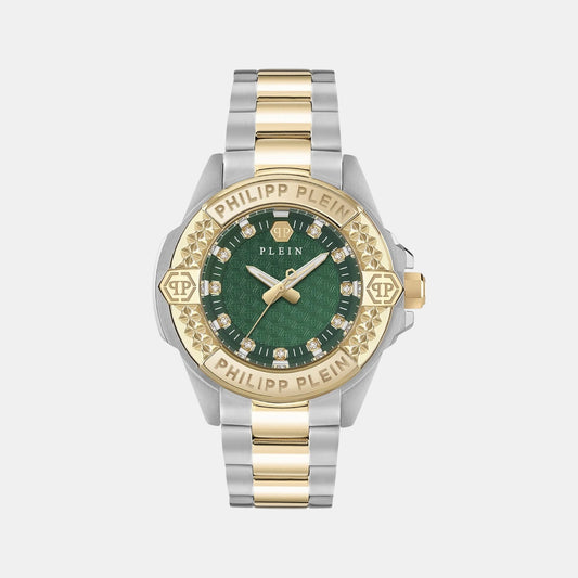 Women Quartz Green Dial Analog Stainless Steel Watch PWOFA0625