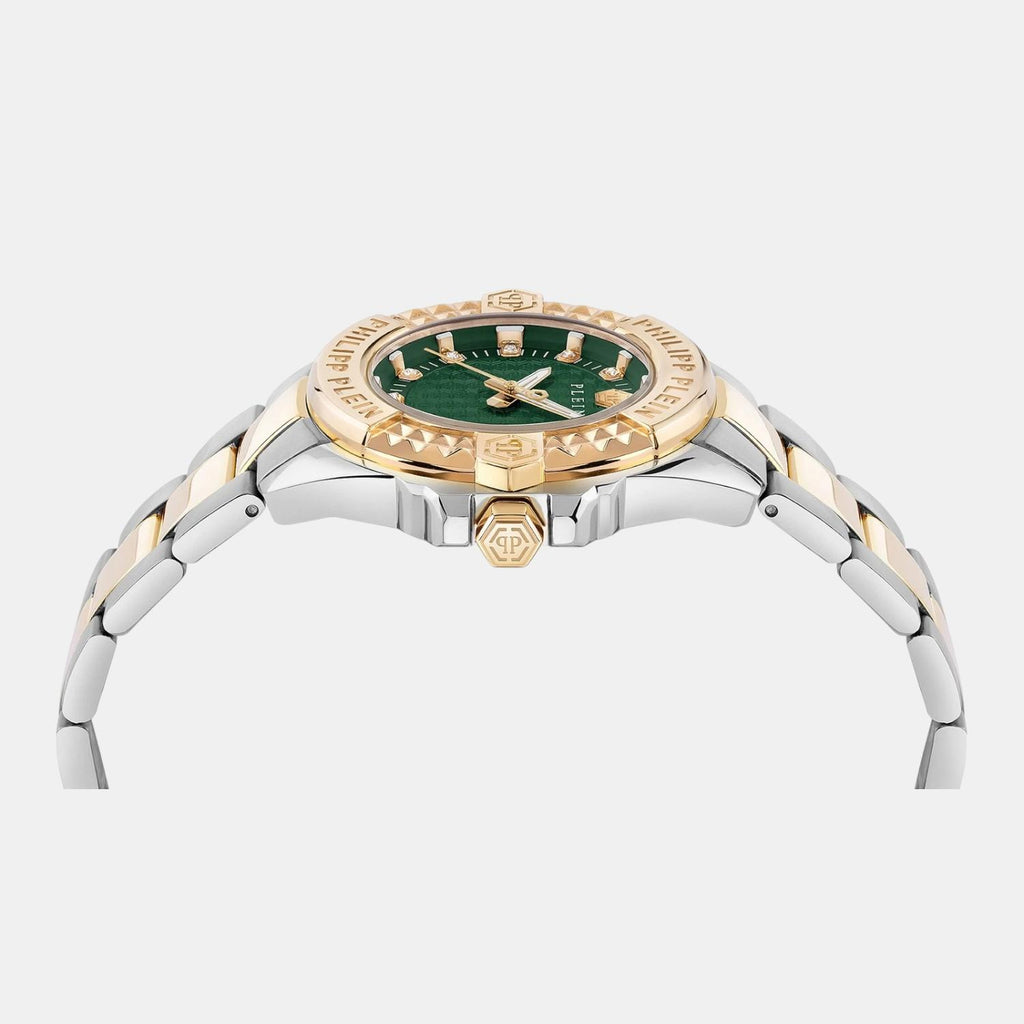 Women Quartz Green Dial Analog Stainless Steel Watch PWOFA0625