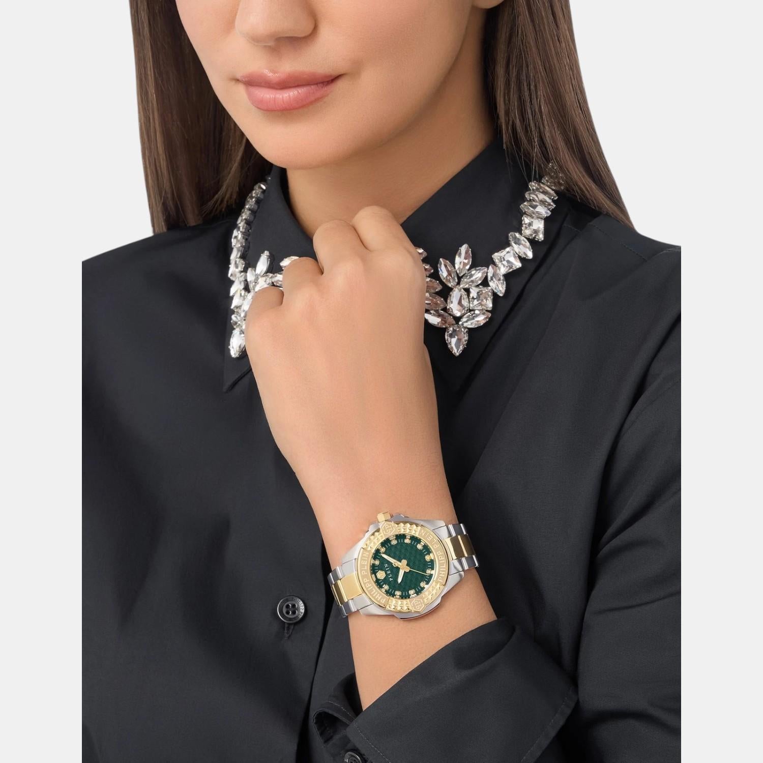 Women Quartz Green Dial Analog Stainless Steel Watch PWOFA0625