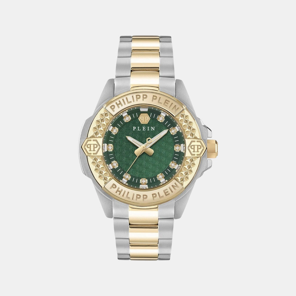 Women Quartz Green Dial Analog Stainless Steel Watch PWOFA0625