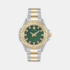 Women Quartz Green Dial Analog Stainless Steel Watch PWOFA0625