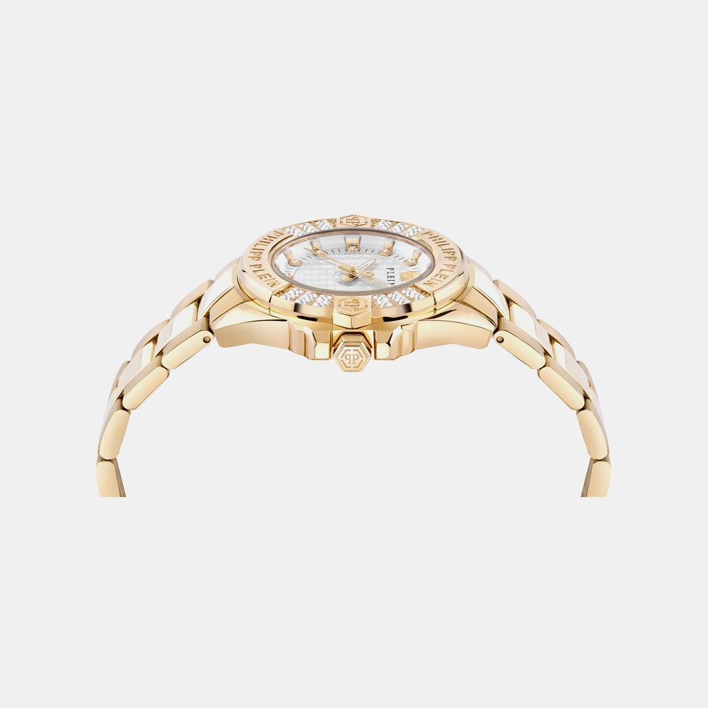 Women Quartz Silver White Dial Analog Stainless Steel Watch PWOFA0725