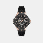 Men Quartz Black Dial Analog Silicone Watch PWPFA0224