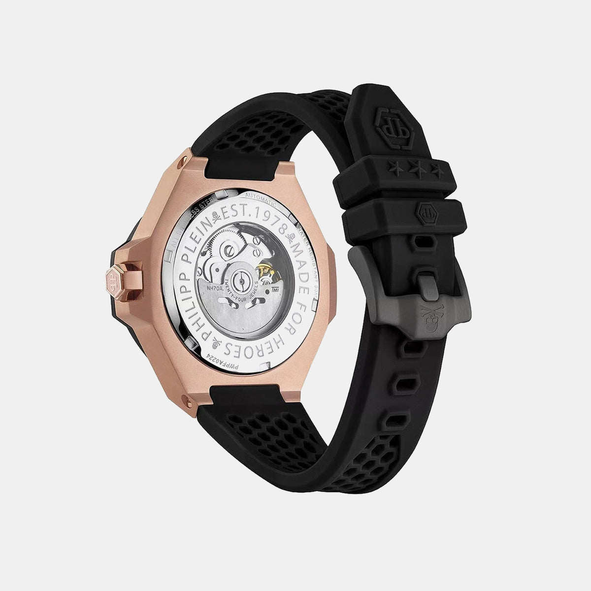 Pfa-Hexar Automatic-Pw Men Automatic Black Dial Analog Silicone Watch PWPFA0224