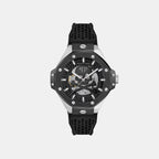 Men Quartz Black Dial Analog Silicone Watch PWPFA0824