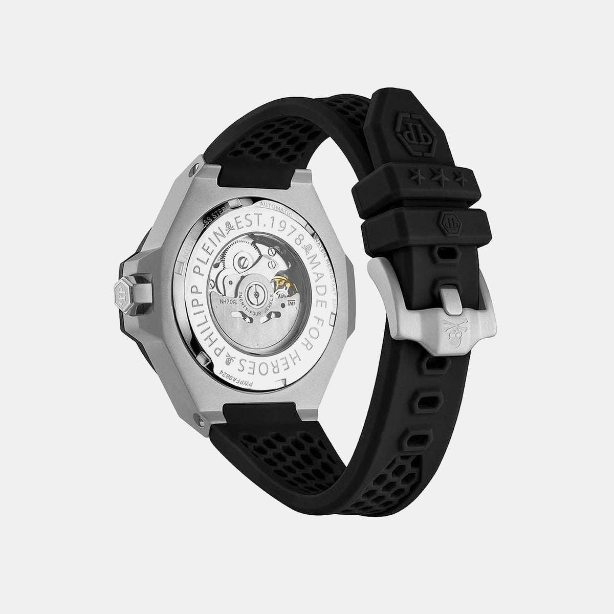 Pfa-Hexar Automatic-Pw Men Automatic Black Dial Analog Silicone Watch PWPFA0824