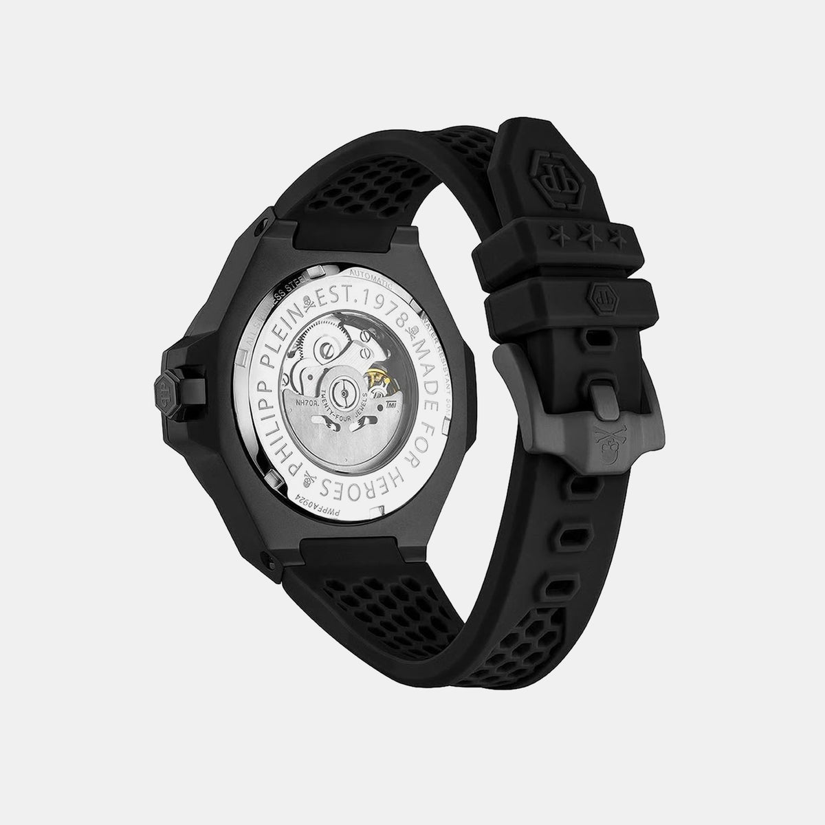 Pfa-Hexar Automatic-Pw Men Automatic Black Dial Analog Silicone Watch PWPFA0924